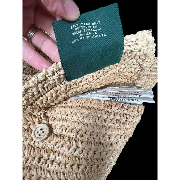 Vintage RALPH LAUREN Textured Raffia 18" Square Pillow Coastal Beach LOT OF 2 - Picture 3 of 9